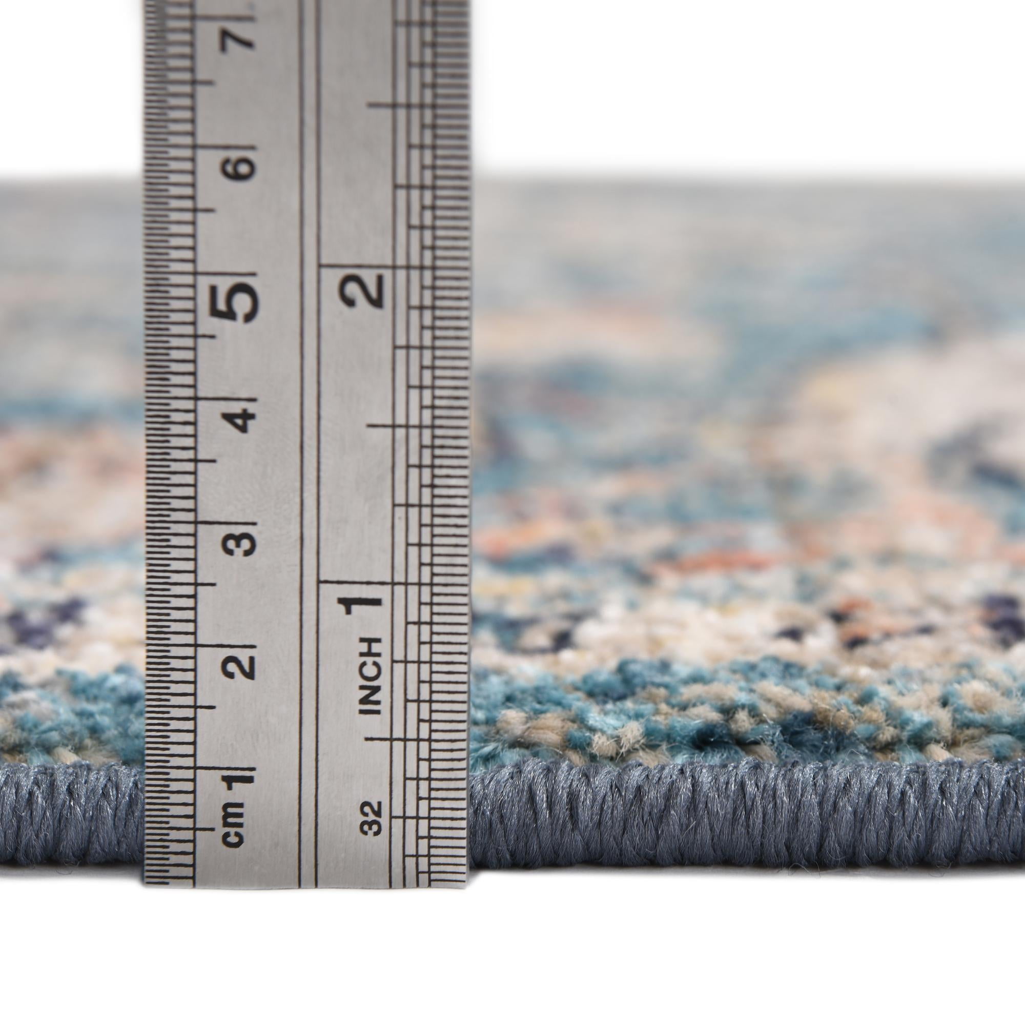 Rugs.com Lola Collection Rug – 4 Ft Square Blue Medium Rug Perfect For ...