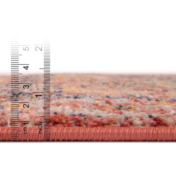 Rugs.com Lola Collection Rug – 4 Ft Square Brick Red Medium Rug Perfect For Living Rooms, Kitchens, Entryways