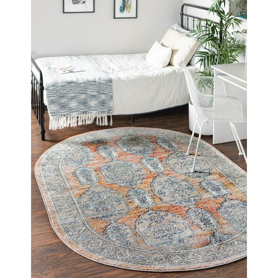 Rugs.com Lola Collection Rug – 4' x 6' Oval Brick Red Medium Rug Perfect For Living Rooms, Large Dining Rooms, Open Floorplans