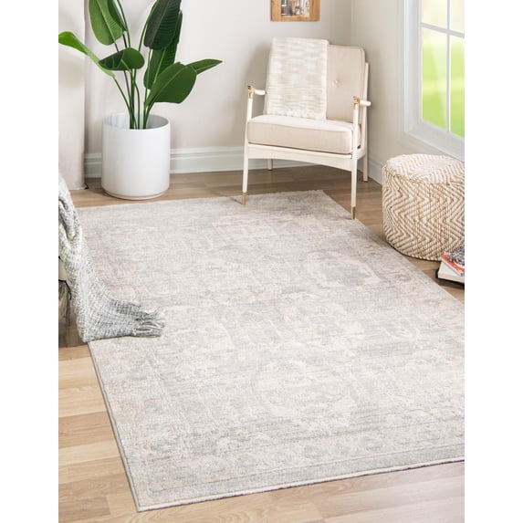 Rugs.com Lola Collection Rug – 5' x 8' Gray Medium Rug Perfect For Bedrooms, Dining Rooms, Living Rooms