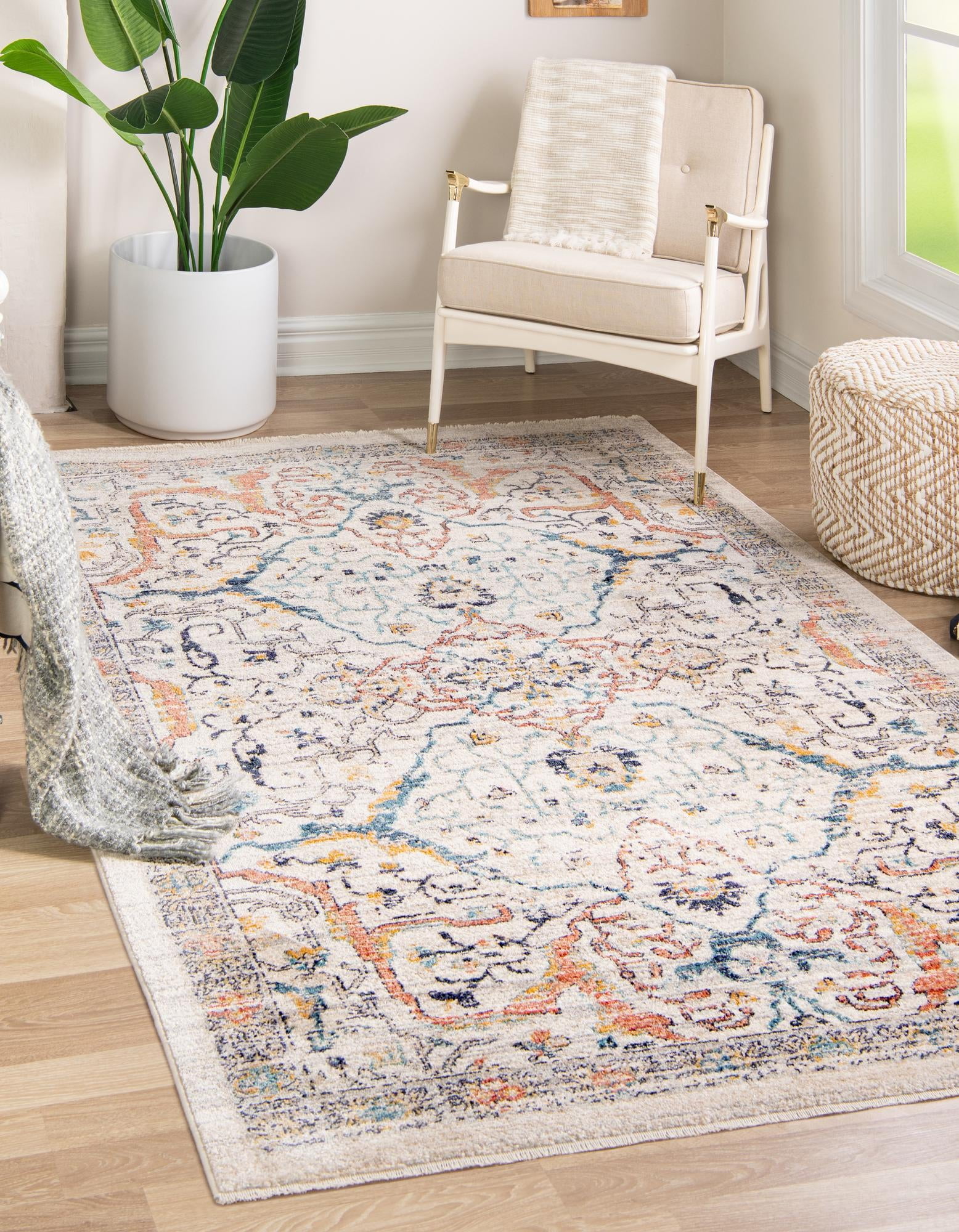 Rugs.com Lola Collection Rug – 5' x 8' Ivory Medium Rug Perfect For ...