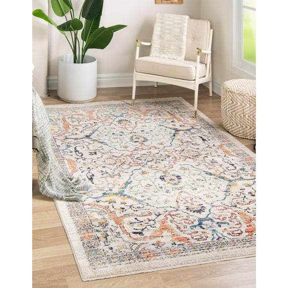 Rugs.com Lola Collection Rug – 6' x 9' Ivory Medium Rug Perfect For Bedrooms, Dining Rooms, Living Rooms