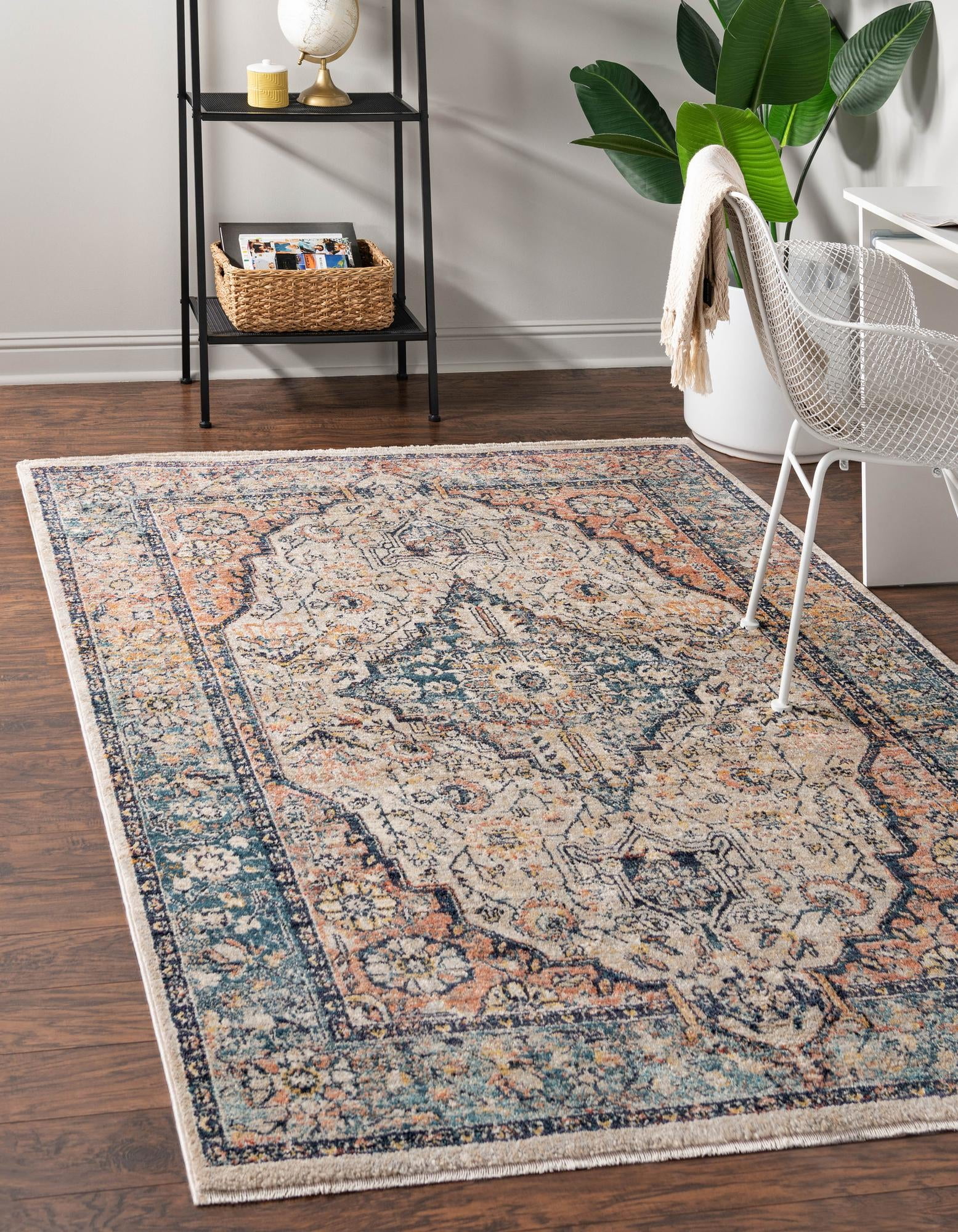 Rugs.com Lola Collection Rug – 7' x 10' Blue Medium Rug Perfect For ...