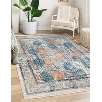 Rugs.com Lola Collection Rug – 7' x 10' Multi Medium Rug Perfect For Bedrooms, Dining Rooms, Living Rooms