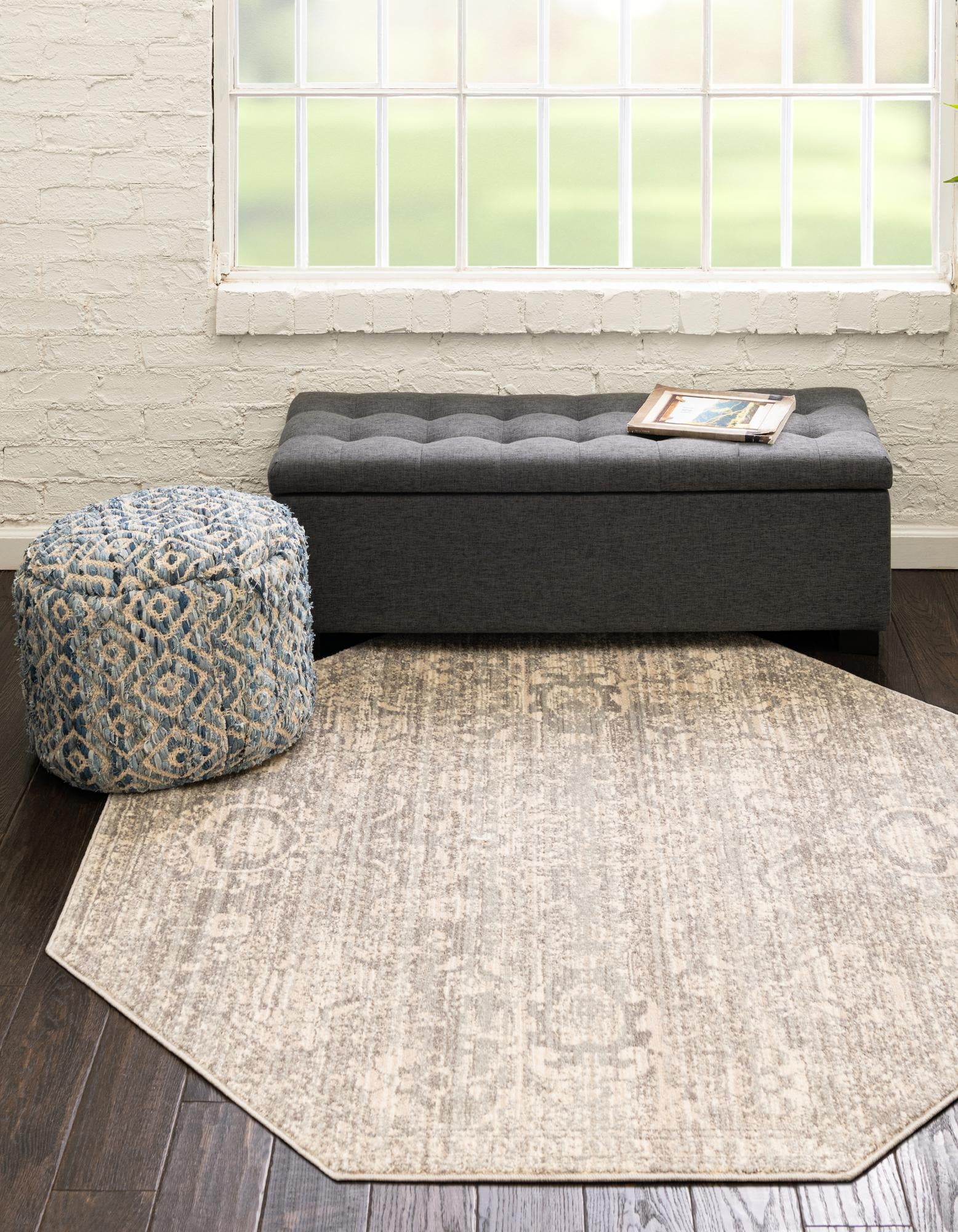 Rugs.com Lola Collection Rug – 8 Ft Octagon Gray Medium Rug Perfect For ...