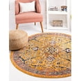 thumbnail image 1 of Rugs.com Lola Collection Rug – 8 Ft Round Yellow Medium Rug Perfect For Kitchens, Dining Rooms, 1 of 8