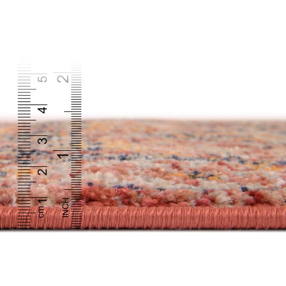 Rugs.com Lola Collection Rug – 8 Ft Square Brick Red Medium Rug Perfect For Living Rooms, Kitchens, Entryways