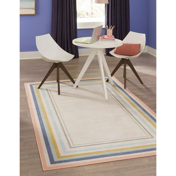 Rugs.com Lotus Collection Rug – 2' 2 x 3' Multi Low Rug Perfect For Entryways, Kitchens, Breakfast Nooks, Accent Pieces