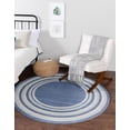 thumbnail image 1 of Rugs.com Lotus Collection Rug – 3' 3 Round Blue Low Rug Perfect For Kitchens, Dining Rooms, 1 of 9