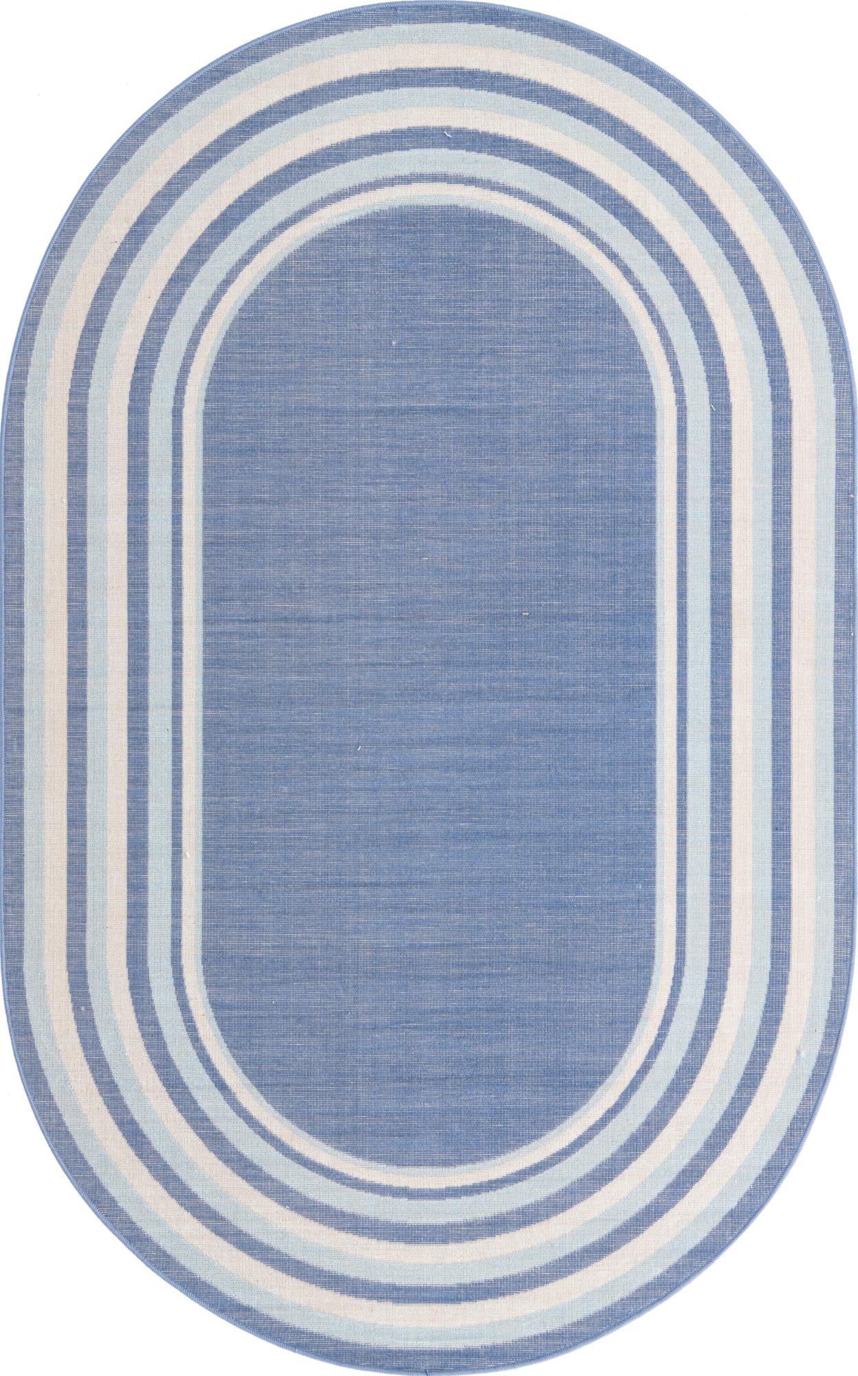 Blue Rug Plan Rugs.com Lotus Collection Rug – 5' x 8' Oval Blue Low Rug Perfect For ...