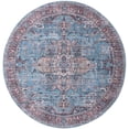 thumbnail image 1 of Rugs.com Maahru Collection Washable Rug – 10 Ft Round Blue Low-Pile Rug Perfect For Kitchens, Dining Rooms, 1 of 1