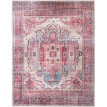 Rugs.com Maahru Collection Washable Rug – 10' x 13' Beige Low-Pile Rug Perfect For Living Rooms, Large Dining Rooms, Open Floorplans