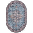 thumbnail image 1 of Rugs.com Maahru Collection Washable Rug – 4' x 6' Oval Blue Low-Pile Rug Perfect For Living Rooms, Large Dining Rooms, Open Floorplans, 1 of 7