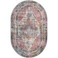 thumbnail image 1 of Rugs.com Maahru Collection Washable Rug – 4' x 6' Oval Pink Low-Pile Rug Perfect For Living Rooms, Large Dining Rooms, Open Floorplans, 1 of 8