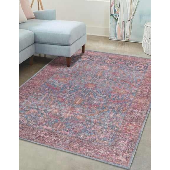 Rugs.com Mangata Collection Rug – 10' 6 x 13' Antique Blue Low Rug Perfect For Living Rooms, Large Dining Rooms, Open Floorplans