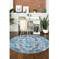 thumbnail image 1 of Rugs.com Mangata Collection Rug – 4' Round Blue Low Rug Perfect For Kitchens, Dining Rooms, 1 of 9