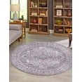 thumbnail image 1 of Rugs.com Mangata Collection Rug – 5' 3 Round Beige And Pink Low Rug Perfect For Kitchens, Dining Rooms, 1 of 9