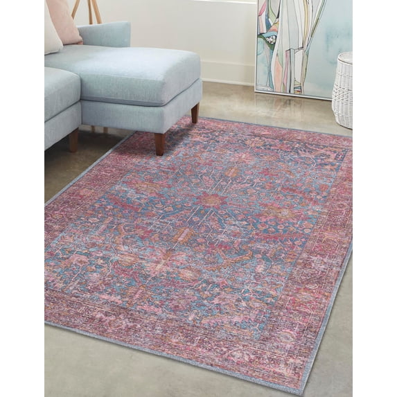 Rugs.com Mangata Collection Rug – 9' 2 x 12' Antique Blue Low Rug Perfect For Living Rooms, Large Dining Rooms, Open Floorplans