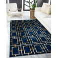 thumbnail image 1 of Rugs.com Marilyn Monroe™ Glam Trellis Collection Rug – 3' x 5' Navy Blue Gold Medium Rug Perfect For Entryways, Kitchens, Breakfast Nooks, Accent Pieces, 1 of 9