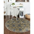 thumbnail image 1 of Rugs.com Marilyn Monroe™ Glam Trellis Collection Rug – 5 Ft Round Gray Gold Medium Rug Perfect For Kitchens, Dining Rooms, 1 of 8
