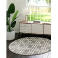 thumbnail image 1 of Rugs.com Marilyn Monroe™ Glam Trellis Collection Rug – 5 Ft Round Gray Silver Medium Rug Perfect For Kitchens, Dining Rooms, 1 of 8