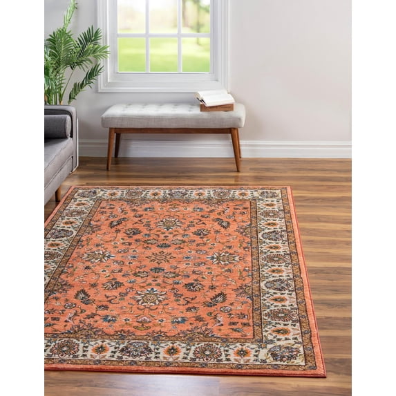 Rugs.com Medina Collection Rug – 2' x 3' Salmon Medium Rug Perfect For Entryways, Kitchens, Breakfast Nooks, Accent Pieces