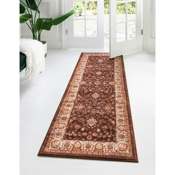 Rugs.com Medina Collection Rug – 5 Ft Runner Coffee Brown Medium Rug Perfect For Hallways, Entryways