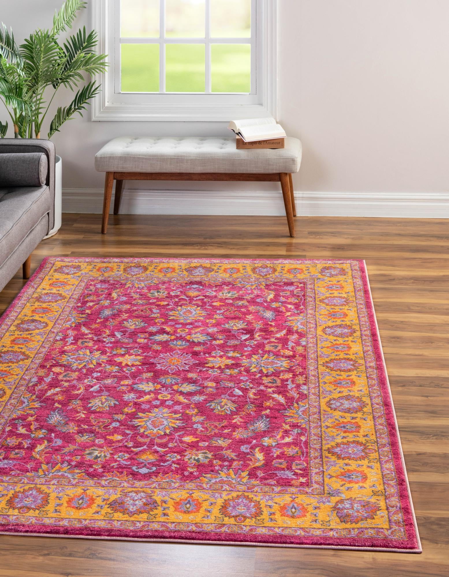 Rugs.com Medina Collection Rug – 5' x 8' Berry Pink Medium Rug Perfect ...