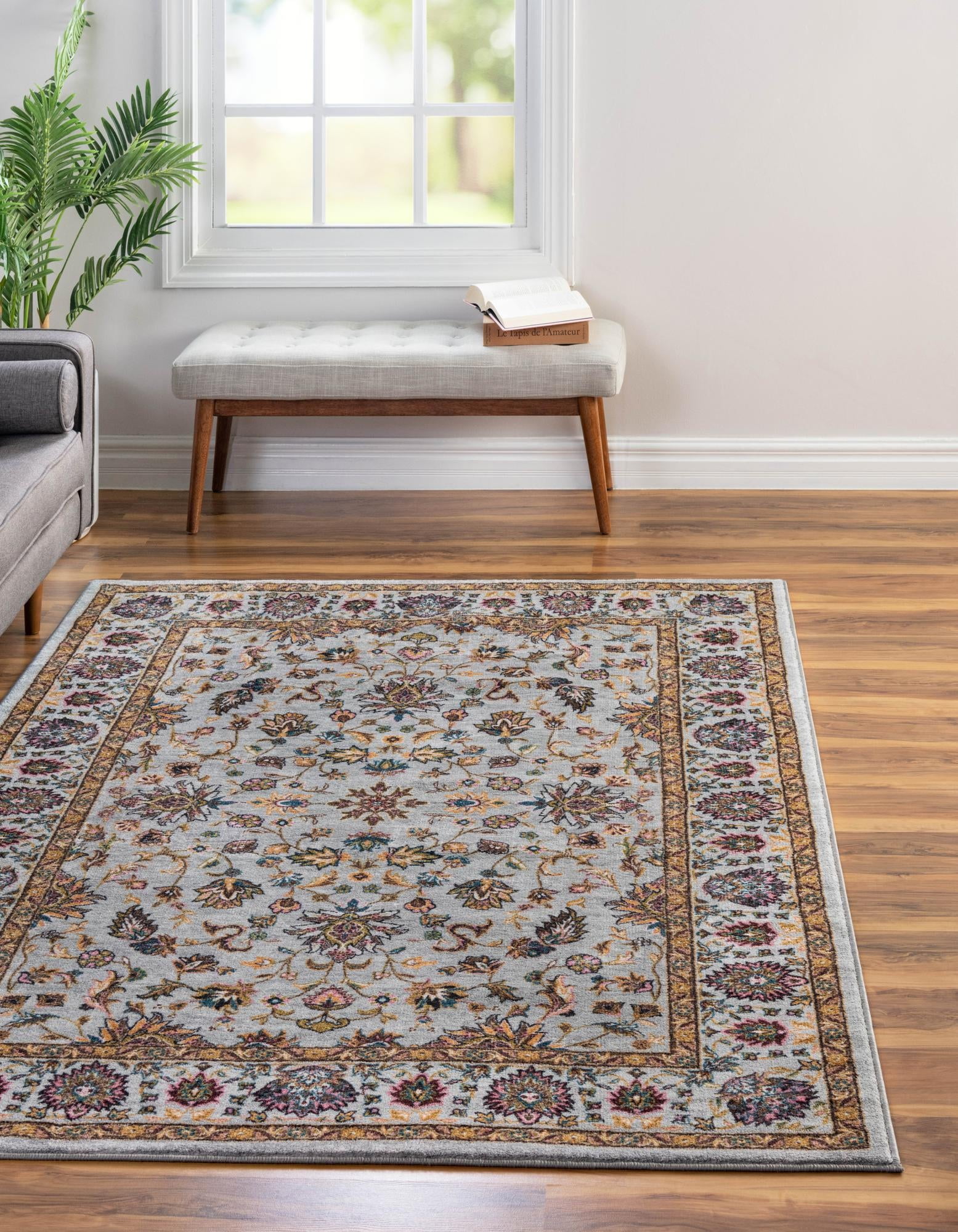 Rugs.com Medina Collection Rug – 5' x 8' Cloud Gray Medium Rug Perfect ...