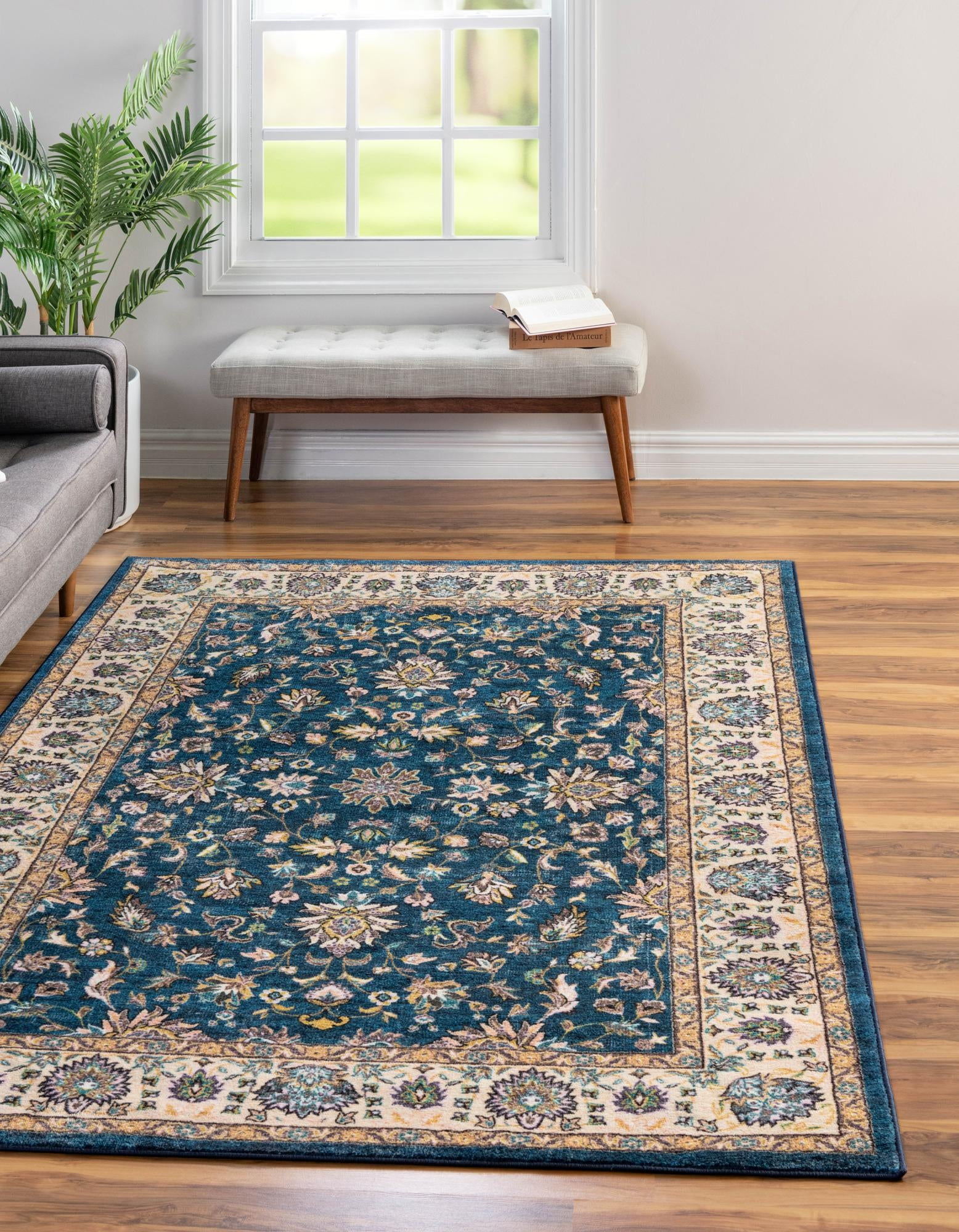 Rugs.com Medina Collection Rug – 5' x 8' Egyptian Blue Medium Rug ...
