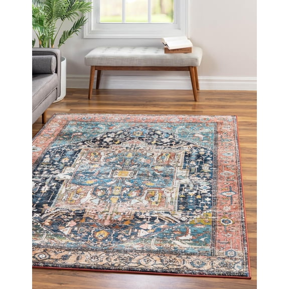 Rugs.com Medina Collection Rug – 5' x 8' Multi Medium Rug Perfect For Bedrooms, Dining Rooms, Living Rooms