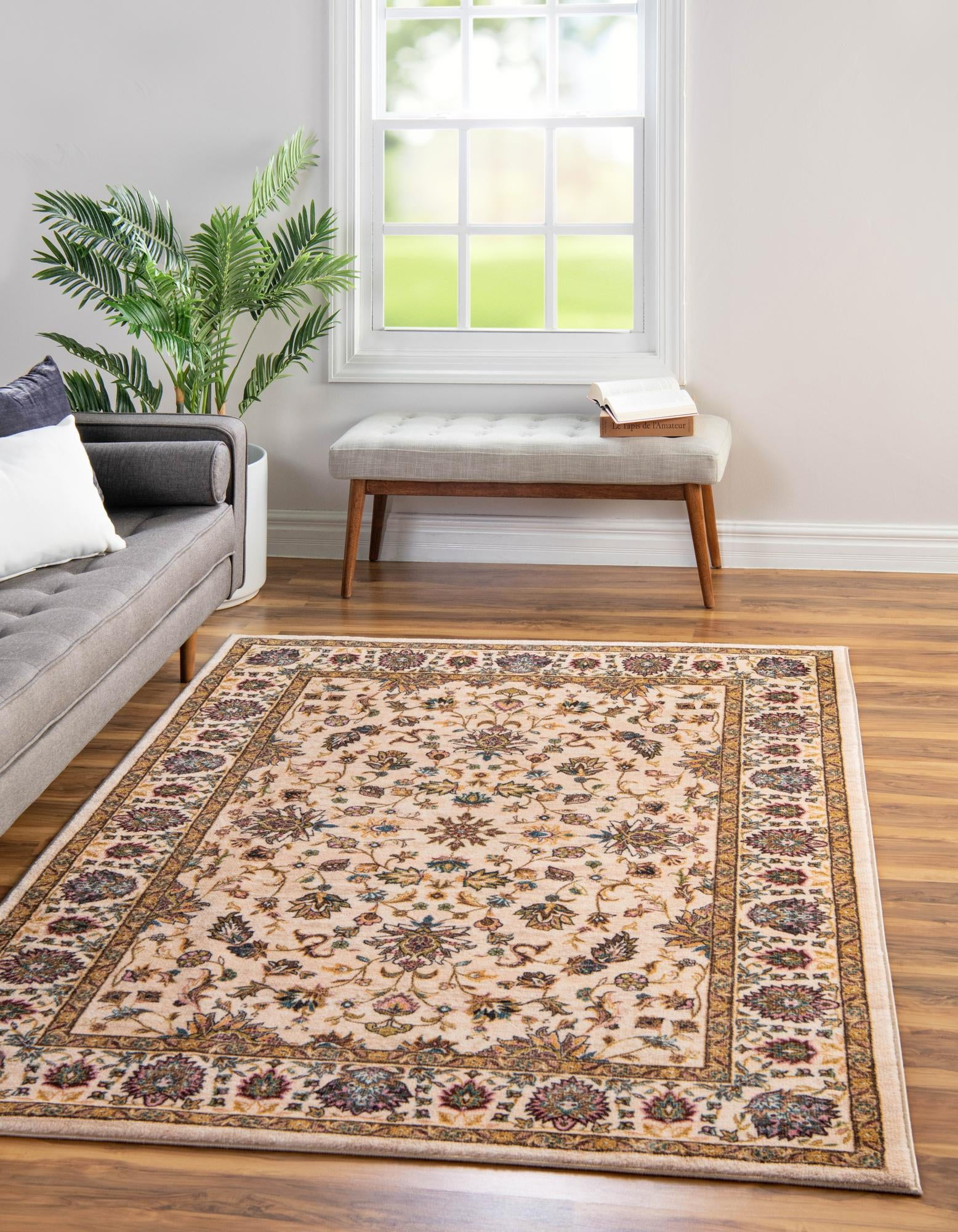 Rugs.com Medina Collection Rug – 6' x 9' Ivory Medium Rug Perfect For ...