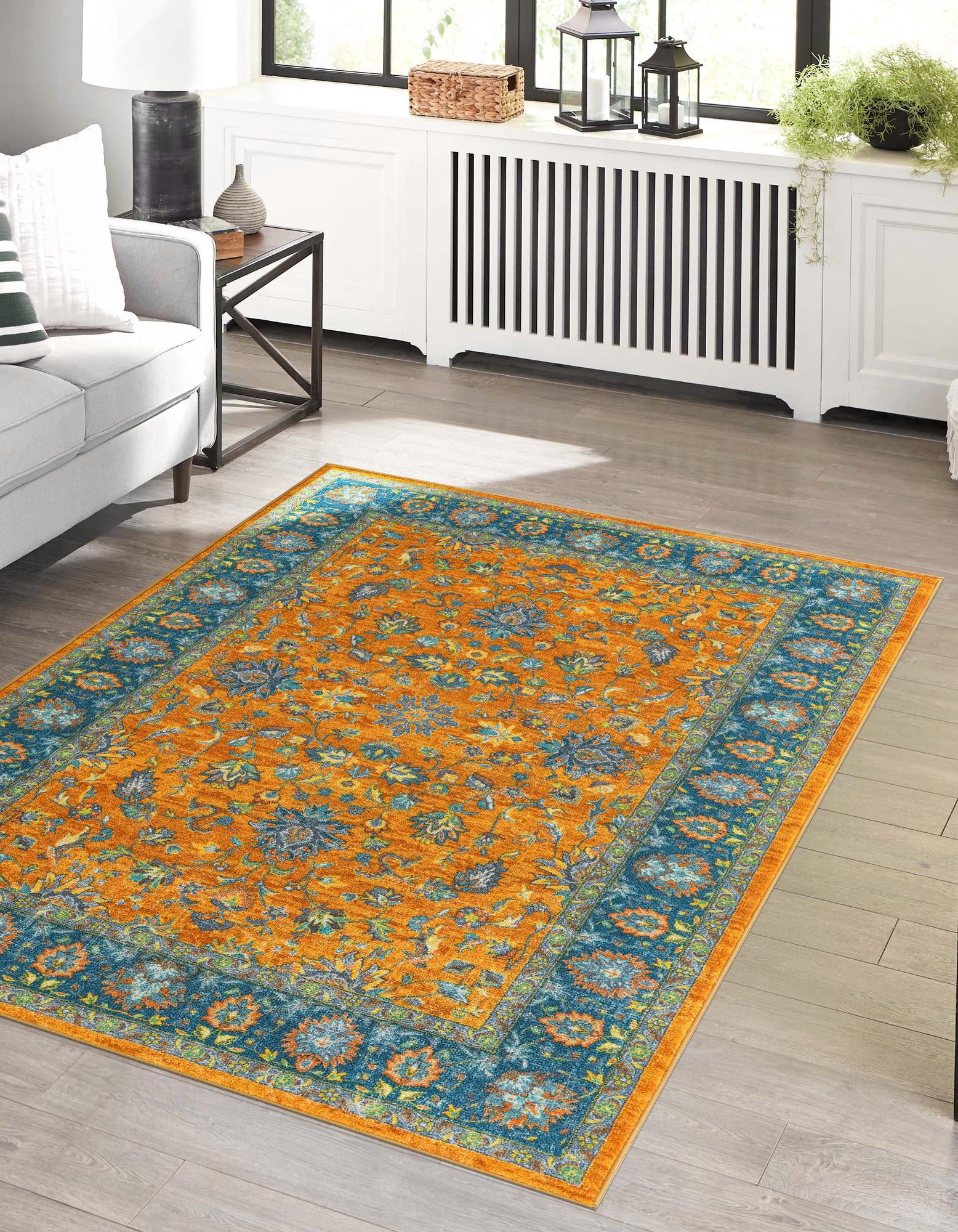 Rugs.com Medina Collection Rug – 6' x 9' Sunshine Yellow Medium Rug ...