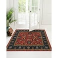 thumbnail image 1 of Rugs.com Medina Collection Rug – 8 Ft Square Classic Red Medium Rug Perfect For Living Rooms, Kitchens, Entryways, 1 of 9