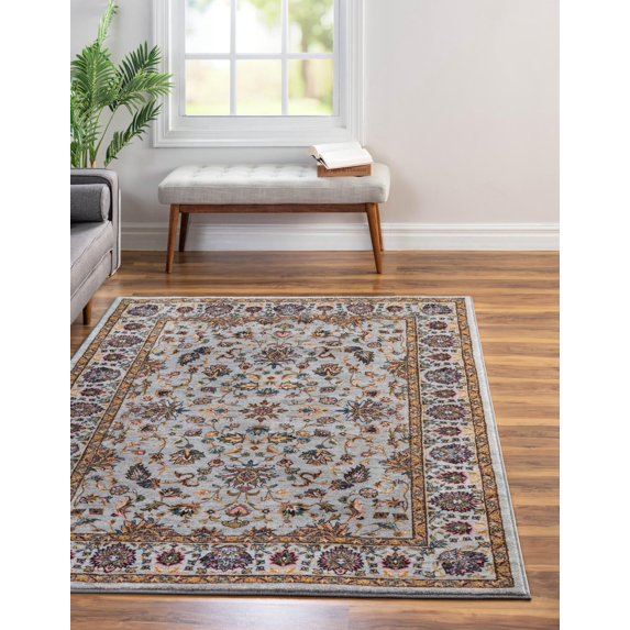 Rugs.com Medina Collection Rug – 8' x 10' Cloud Gray Medium Rug Perfect For Living Rooms, Large Dining Rooms, Open Floorplans