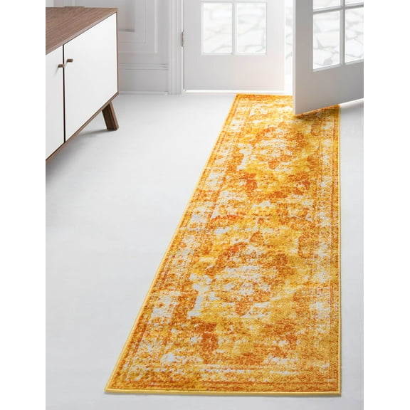 Rugs.com Monte Carlo Collection Rug 2' x 13' Runner Orange Medium Rug Perfect For Living Rooms, Large Dining Rooms, Open Floorplans