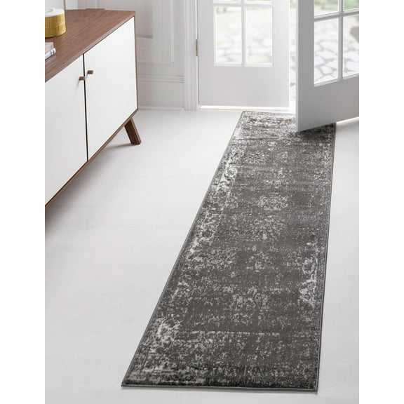 Rugs.com Monte Carlo Collection Rug 2' x 4' Runner Dark Gray Medium Rug Perfect For Living Rooms, Large Dining Rooms, Open Floorplans