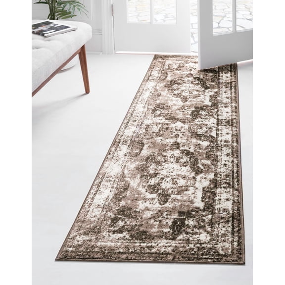 Rugs.com Monte Carlo Collection Rug – 2' x 9' 10 Runner Light Brown Medium Rug Perfect For Living Rooms, Large Dining Rooms, Open Floorplans