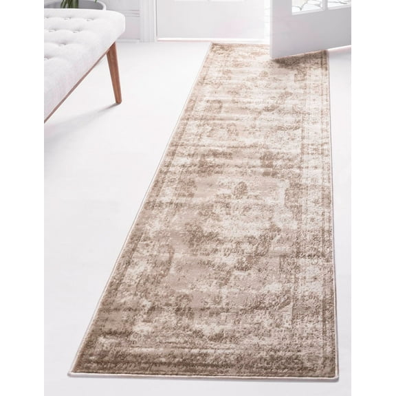 Rugs.com Monte Carlo Collection Rug 3' 3 x 16' 5 Runner Beige Medium Rug Perfect For Living Rooms, Large Dining Rooms, Open Floorplans