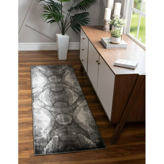 Rugs.com Monte Carlo Collection Rug 3' 3 x 16' 5 Runner Dark Gray Medium Rug Perfect For Living Rooms, Large Dining Rooms, Open Floorplans