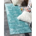 thumbnail image 1 of Rugs.com Monte Carlo Collection Rug – 3' 3 x 16' 5 Runner Turquoise Medium Rug Perfect For Living Rooms, Large Dining Rooms, Open Floorplans, 1 of 9