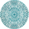 thumbnail image 1 of Rugs.com Monte Carlo Collection Rug – 5' Round Turquoise Medium Rug Perfect For Kitchens, Dining Rooms, 1 of 1