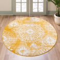 thumbnail image 1 of Rugs.com Monte Carlo Collection Rug – 5' Round Yellow Medium Rug Perfect For Kitchens, Dining Rooms, 1 of 9