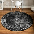 thumbnail image 1 of Rugs.com Monte Carlo Collection Rug – 6' Round Black Medium Rug Perfect For Kitchens, Dining Rooms, 1 of 9