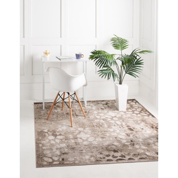 Rugs.com Monte Carlo Collection Rug 6' Square Brown Medium Rug Perfect For Living Rooms, Kitchens, Entryways