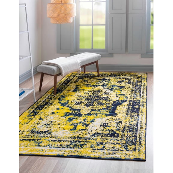 Rugs.com Monte Carlo Collection Rug 8' x 10' Navy Blue Medium Rug Perfect For Living Rooms, Large Dining Rooms, Open Floorplans