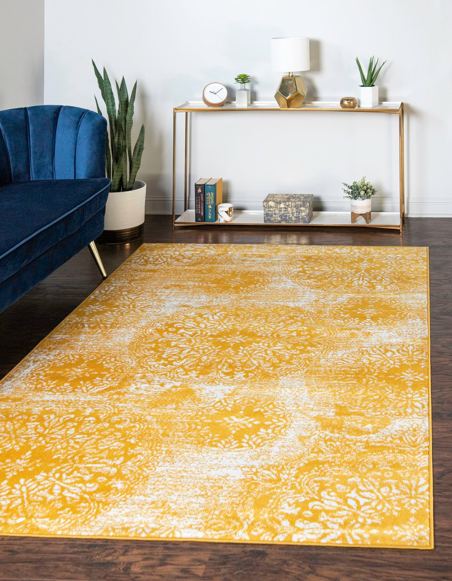 Rugs.com Monte Carlo Collection Rug – 8' x 11' Yellow Medium Rug ...