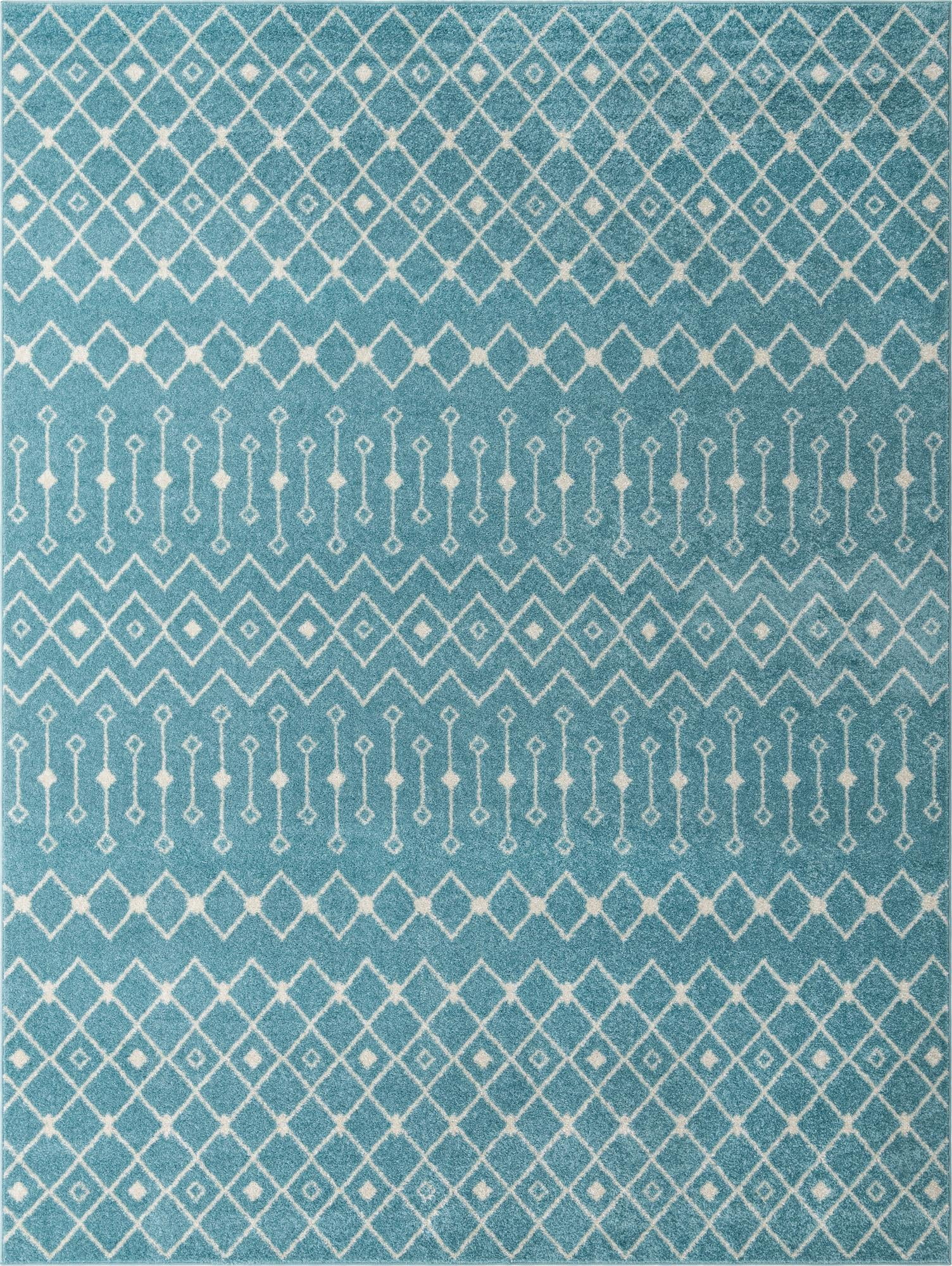 Blue Rug Plan Rugs.com Moroccan Trellis Collection Rug – 10' x 13' Aqua Blue Medium ...