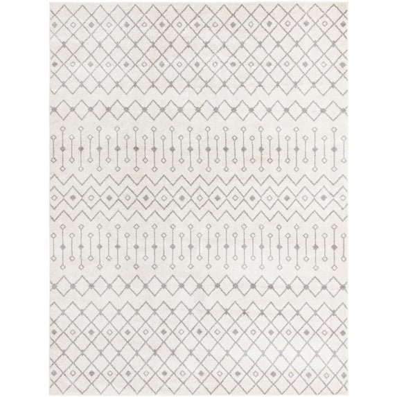 Rugs.com Moroccan Trellis Collection Rug – 10' x 14' Ivory And Gray Medium Rug Perfect For Living Rooms, Large Dining Rooms, Open Floorplans