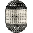 thumbnail image 1 of Rugs.com Moroccan Trellis Collection Rug – 4' x 6' Oval Black And White Medium Rug Perfect For Living Rooms, Large Dining Rooms, Open Floorplans, 1 of 8